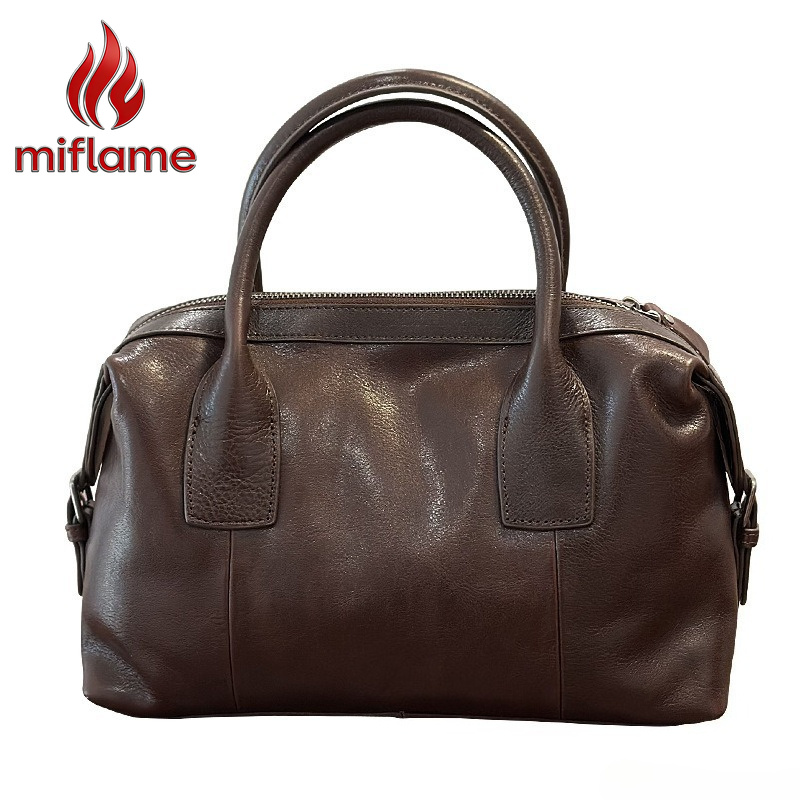 Luxury Bags Quiet - Echte leren Boston tas voor dames,