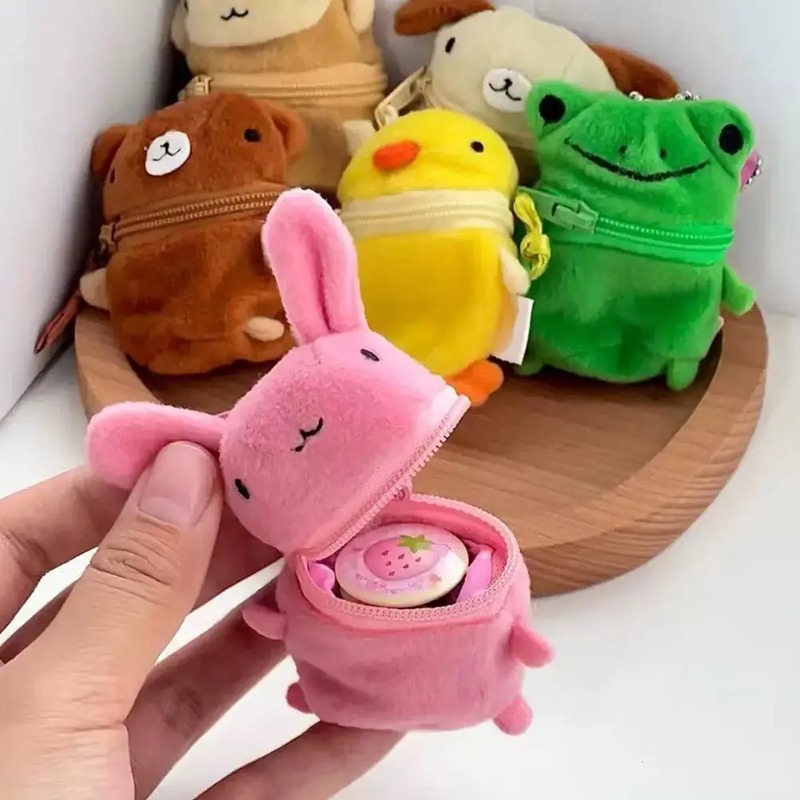 Schattig roze pluizig konijn p - Accordion Wallet Zip recensie en prijs