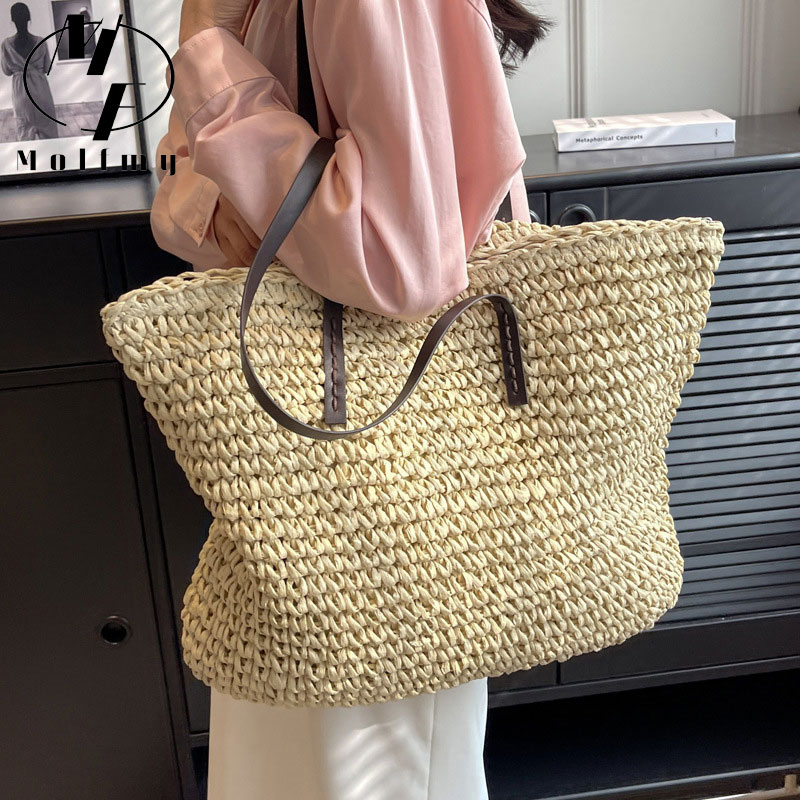 Strooien geweven draagtassen,  - Luxury Bags Made recensie en prijs